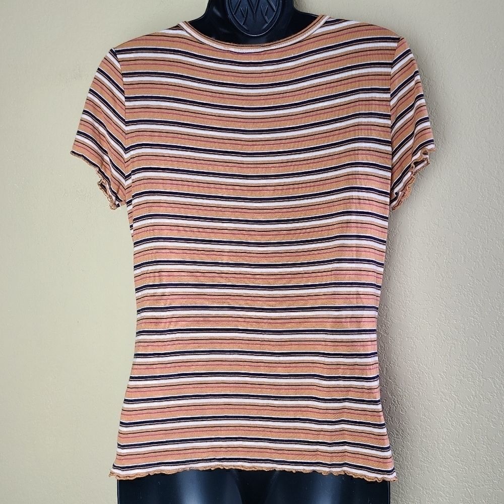 Pink Rose Striped Button Up - Picture 5 of 8